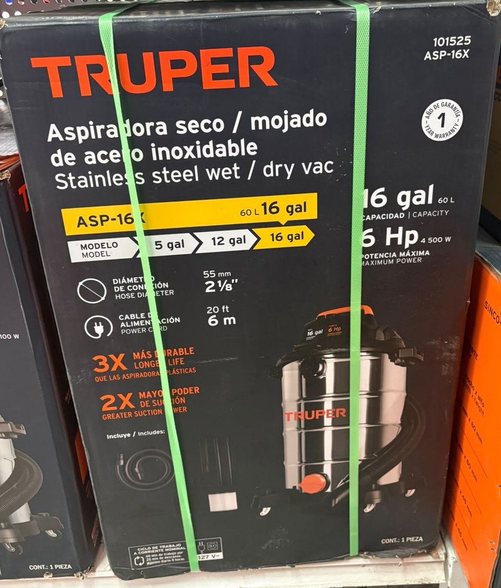 Aspiradora Truper 16 Galones