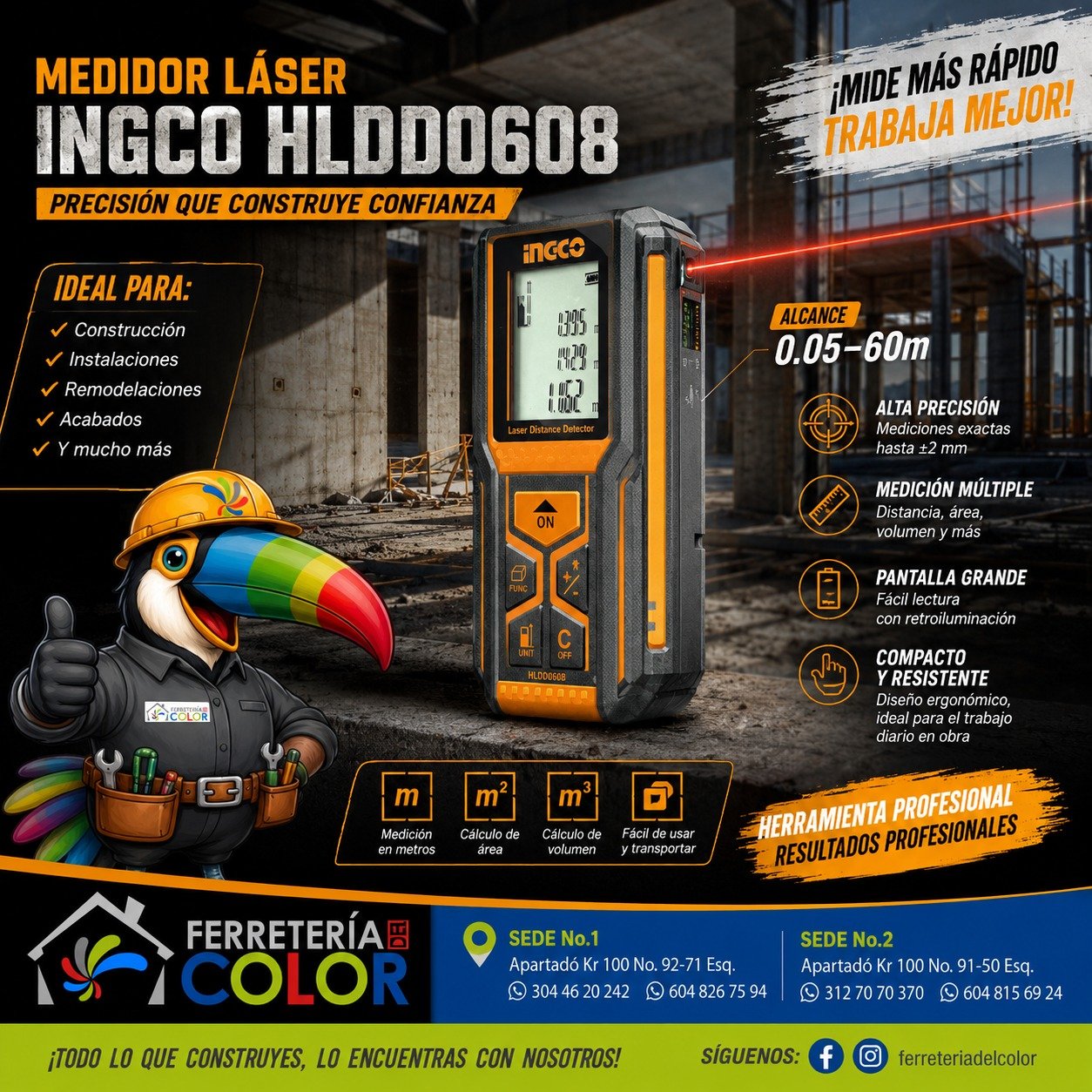 Medidor láser Ingco HLDD0608